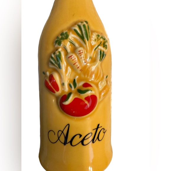 Vintage Revol La Porcelaine France Aceto Yellow Vinegar Decanter with Spout - Picture 2 of 10